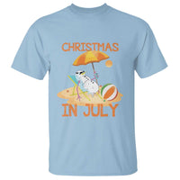 Funny Christmas In July T Shirt Snowman Summer Vacation Cocktails Beach - Wonder Print Shop