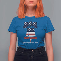 Vintage Liberty Bell T Shirt For Women Just Ring The Bell USA Flag - Wonder Print Shop