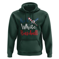 Funny Red White Baseball Hoodie 4th Of July Bat Ball American Flag - Wonder Print Shop