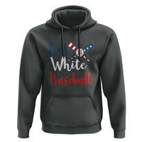 Funny Red White Baseball Hoodie 4th Of July Bat Ball American Flag - Wonder Print Shop