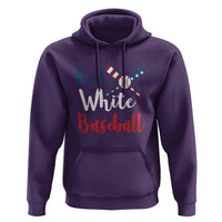 Funny Red White Baseball Hoodie 4th Of July Bat Ball American Flag - Wonder Print Shop