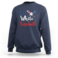 Funny Red White Baseball Sweatshirt 4th Of July Bat Ball American Flag - Wonder Print Shop