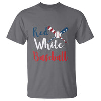 Funny Red White Baseball T Shirt 4th Of July Bat Ball American Flag - Wonder Print Shop