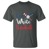 Funny Red White Baseball T Shirt 4th Of July Bat Ball American Flag - Wonder Print Shop