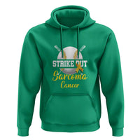 Strike Out Sarcoma Cancer Hoodie Baseball Fight Awareness Yellow Ribbon - Wonder Print Shop