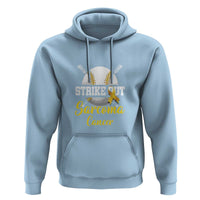 Strike Out Sarcoma Cancer Hoodie Baseball Fight Awareness Yellow Ribbon - Wonder Print Shop