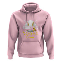 Strike Out Sarcoma Cancer Hoodie Baseball Fight Awareness Yellow Ribbon - Wonder Print Shop