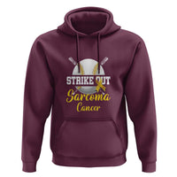 Strike Out Sarcoma Cancer Hoodie Baseball Fight Awareness Yellow Ribbon - Wonder Print Shop