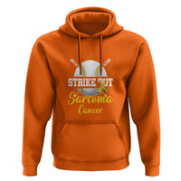 Strike Out Sarcoma Cancer Hoodie Baseball Fight Awareness Yellow Ribbon - Wonder Print Shop