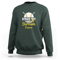 Strike Out Sarcoma Cancer Sweatshirt Baseball Fight Awareness Yellow Ribbon - Wonder Print Shop
