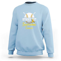 Strike Out Sarcoma Cancer Sweatshirt Baseball Fight Awareness Yellow Ribbon - Wonder Print Shop
