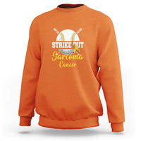 Strike Out Sarcoma Cancer Sweatshirt Baseball Fight Awareness Yellow Ribbon - Wonder Print Shop