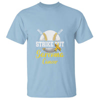 Strike Out Sarcoma Cancer T Shirt Baseball Fight Awareness Yellow Ribbon - Wonder Print Shop