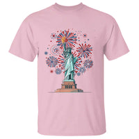 Funny America France Heritage Month T Shirt Statue of Liberty With Croissant - Wonder Print Shop