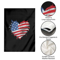 4th of July American Flag Heart USA Patriotic Garden Flag Star Stripes - Wonder Print Shop
