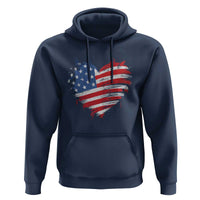 4th of July American Flag Heart USA Patriotic Hoodie Star Stripes - Wonder Print Shop
