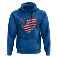 4th of July American Flag Heart USA Patriotic Hoodie Star Stripes - Wonder Print Shop