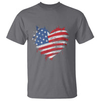 4th of July American Flag Heart USA Patriotic T Shirt Star Stripes - Wonder Print Shop