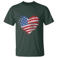 4th of July American Flag Heart USA Patriotic T Shirt Star Stripes - Wonder Print Shop