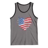 4th of July American Flag Heart USA Patriotic Tank Top Star Stripes - Wonder Print Shop