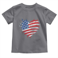 4th of July American Flag Heart USA Patriotic Toddler T Shirt Star Stripes - Wonder Print Shop