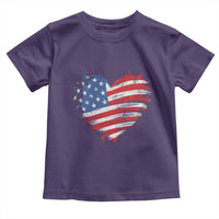4th of July American Flag Heart USA Patriotic Toddler T Shirt Star Stripes - Wonder Print Shop