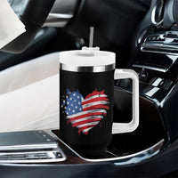 4th of July American Flag Heart USA Patriotic Tumbler With Handle Star Stripes - Wonder Print Shop
