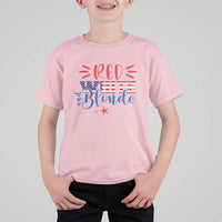 Funny 4th Of july Red White And Blonde T Shirt For Kid Patriotic American Flag - Wonder Print Shop