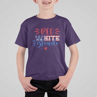 Funny 4th Of july Red White And Blonde T Shirt For Kid Patriotic American Flag - Wonder Print Shop