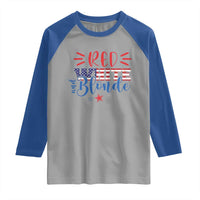 Funny 4th Of july Red White And Blonde Raglan Shirt Patriotic American Flag - Wonder Print Shop