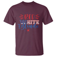 Funny 4th Of july Red White And Blonde T Shirt Patriotic American Flag - Wonder Print Shop