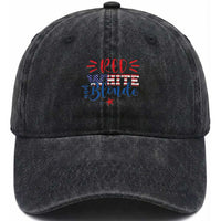 Funny 4th Of july Red White And Blonde Washed Cotton Baseball Cap Patriotic American Flag TS11