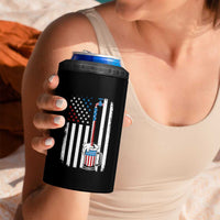 Funny Pouring Beer American Flag 4th Of July Craft Brewery 4 in 1 Can Cooler Tumbler - Wonder Print Shop