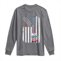 Funny Pouring Beer American Flag 4th Of July Craft Brewery Long Sleeve Shirt - Wonder Print Shop