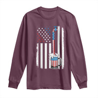 Funny Pouring Beer American Flag 4th Of July Craft Brewery Long Sleeve Shirt - Wonder Print Shop