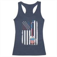 Funny Pouring Beer American Flag 4th Of July Craft Brewery Racerback Tank Top - Wonder Print Shop