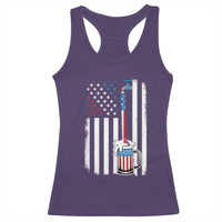 Funny Pouring Beer American Flag 4th Of July Craft Brewery Racerback Tank Top - Wonder Print Shop