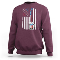 Funny Pouring Beer American Flag 4th Of July Craft Brewery Sweatshirt - Wonder Print Shop