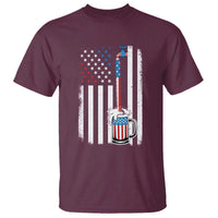 Funny Pouring Beer American Flag 4th Of July Craft Brewery T Shirt - Wonder Print Shop