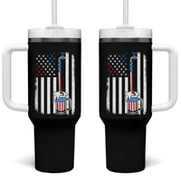 Funny Pouring Beer American Flag 4th Of July Craft Brewery Tumbler With Handle - Wonder Print Shop