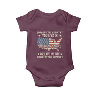 Funny Support The Country You Live In Baby Onesie American Flag Map We The People Patriotic - Wonder Print Shop