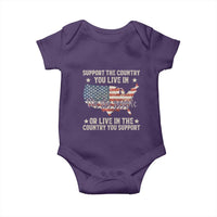Funny Support The Country You Live In Baby Onesie American Flag Map We The People Patriotic - Wonder Print Shop