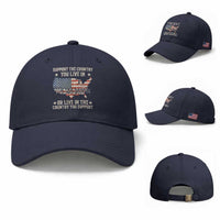 Funny Support The Country You Live In Baseball Cap American Flag Map We The People Patriotic