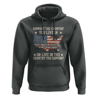 Funny Support The Country You Live In Hoodie American Flag Map We The People Patriotic - Wonder Print Shop