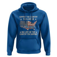 Funny Support The Country You Live In Hoodie American Flag Map We The People Patriotic - Wonder Print Shop