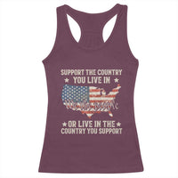 Funny Support The Country You Live In Racerback Tank Top American Flag Map We The People Patriotic - Wonder Print Shop