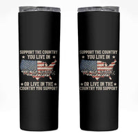 Funny Support The Country You Live In Skinny Tumbler American Flag Map We The People Patriotic - Wonder Print Shop