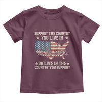 Funny Support The Country You Live In Toddler T Shirt American Flag Map We The People Patriotic - Wonder Print Shop