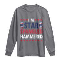 Funny 4th Of July Beer Drinking Lover Long Sleeve Shirt I'm Star Spangled Hammered - Wonder Print Shop