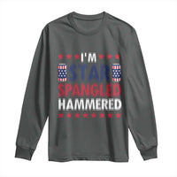Funny 4th Of July Beer Drinking Lover Long Sleeve Shirt I'm Star Spangled Hammered - Wonder Print Shop